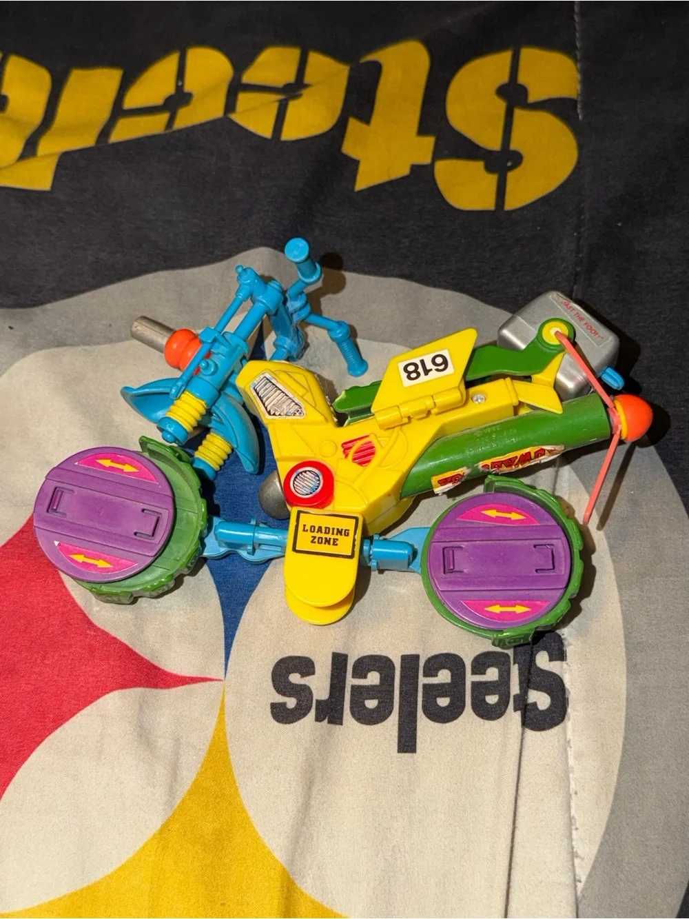 Teenage Mutant Ninja Turtles Toy Motorcycle Bike Vintage Classic Used Pre Owned.